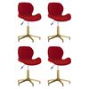 vidaXL Cadeiras de jantar giratórias 4 pcs veludo vermelho tinto