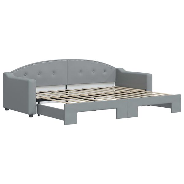 vidaXL Sof&aacute;-cama com gavet&atilde;o 80x200 cm tecido cinzento-claro