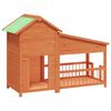 vidaXL Casota para c&atilde;es 143x60,5x109 cm pinho maci&ccedil;o castanho