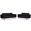 vidaXL 2 pcs conjunto de sof&aacute;s tecido preto