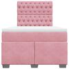 vidaXL Cama boxspring com colch&atilde;o 120x200 cm veludo rosa
