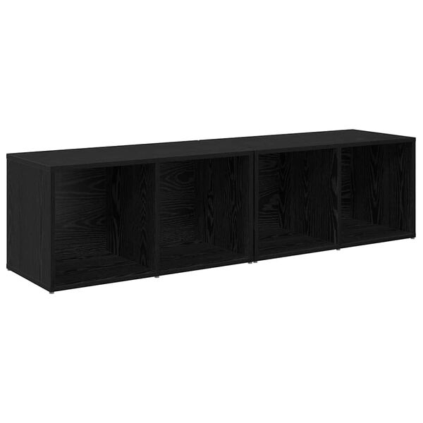 vidaXL Conjunto de m&oacute;vel de TV 2 pcs Carvalho Preto 37 x 35 x 72 cm