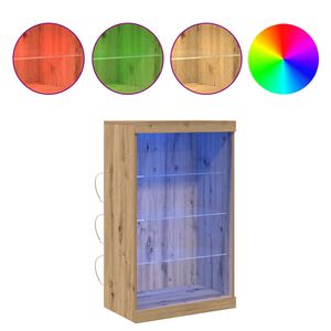 vidaXL Aparador LED Carvalho Artesanal 60,5 x 37 x 100 cm