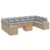 vidaXL 11 pcs conjunto sof&aacute;s de jardim c/ almofad&otilde;es vime PE bege