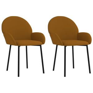 vidaXL Cadeiras de jantar 2 pcs veludo castanho