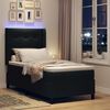 vidaXL Cama Box Spring LED com colch&atilde;o Preto 80 x 200 cm tecido