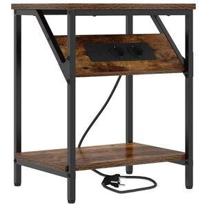 vidaXL Arm&aacute;rio de Cabeceira Carvalho Defumado 38 x 30 x 48 cm