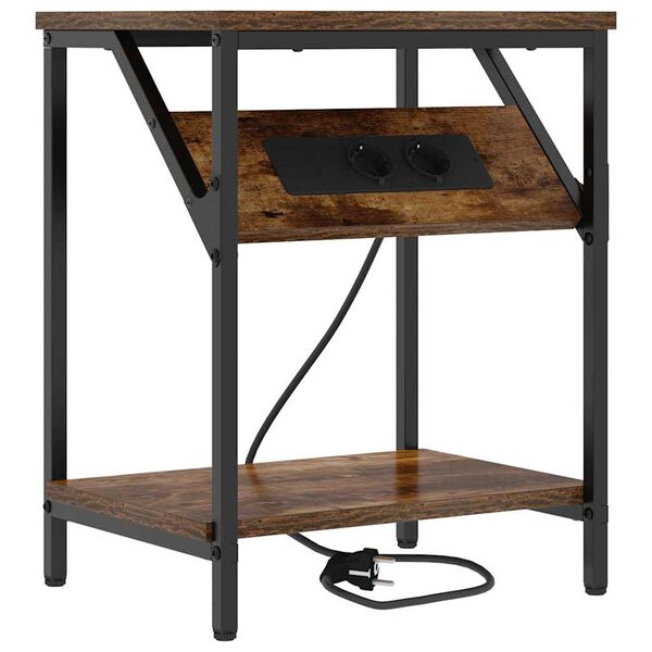 vidaXL Arm&aacute;rio de Cabeceira Carvalho Defumado 38 x 30 x 48 cm