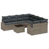 vidaXL Conjunto de Sof&aacute; de Jardim 9 unid. Cinzeto vime PE