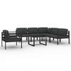 vidaXL 7 pcs conjunto lounge jardim com almofad&otilde;es alum&iacute;nio antracite