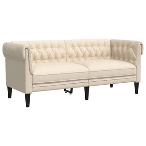 vidaXL Sof&aacute; chesterfield 2 lugares linho