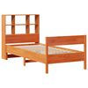 vidaXL Cama com estante sem colch&atilde;o 75x190cm pinho maci&ccedil;o castanho-mel