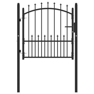 vidaXL Portão para cerca com espetos 100x100 cm aço preto