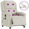 vidaXL Poltrona de massagens reclin&aacute;vel el&eacute;trica veludo cor creme
