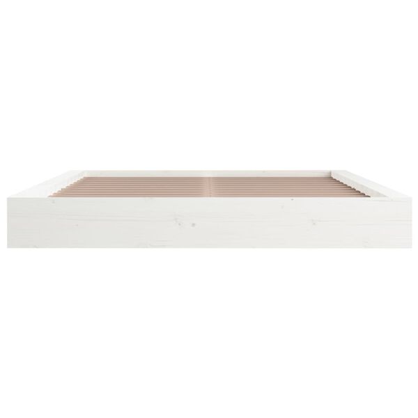 vidaXL Estrutura de cama king 150x200 cm madeira maci&ccedil;a branco