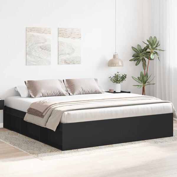 vidaXL Estrutura de cama super king size 180x200 cm preto