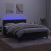 vidaXL Cama box spring c/ colch&atilde;o/LED 140x200 cm veludo preto