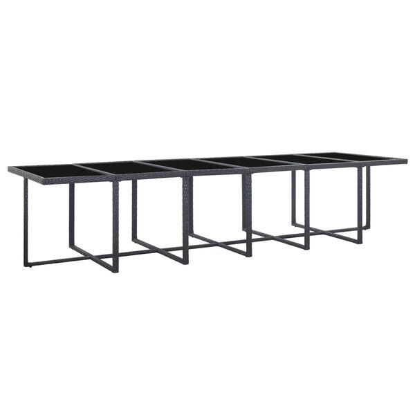 vidaXL 17 pcs conjunto jantar exterior com almofad&otilde;es vime PE preto