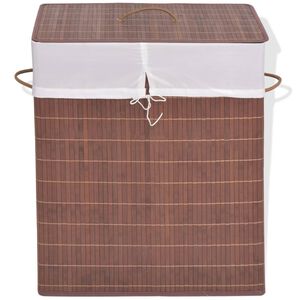 vidaXL Cesto retangular para roupa suja bambu castanho