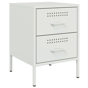vidaXL Mesa de cabeceira 36x39x50,5 cm a&ccedil;o branco