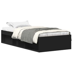 vidaXL Estrutura de cama solteiro 75x190 cm preto