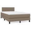 vidaXL Cama box spring colch&atilde;o/LED 120x190cm tecido cinza-acastanhado