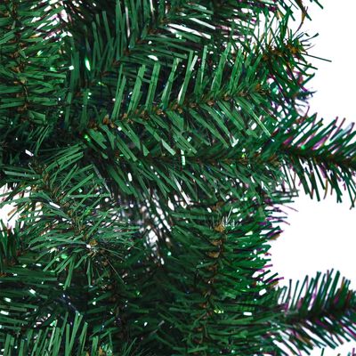 vidaXL Árvore Natal artificial c/ pontas iridescentes 120 cm PVC verde