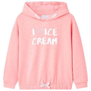 Sweatshirt para crian&ccedil;a com capuz rosa-brilhante 92