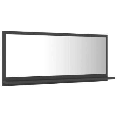 vidaXL Espelho de casa de banho 90x10,5x37 cm contraplacado cinzento