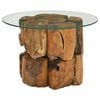 vidaXL Mesa de centro 60 cm madeira flutuante de teca maci&ccedil;a
