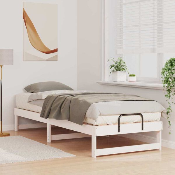 vidaXL Estrutura da Cama Branco 80 x 210 cm Madeira de Pinheiro Sólida