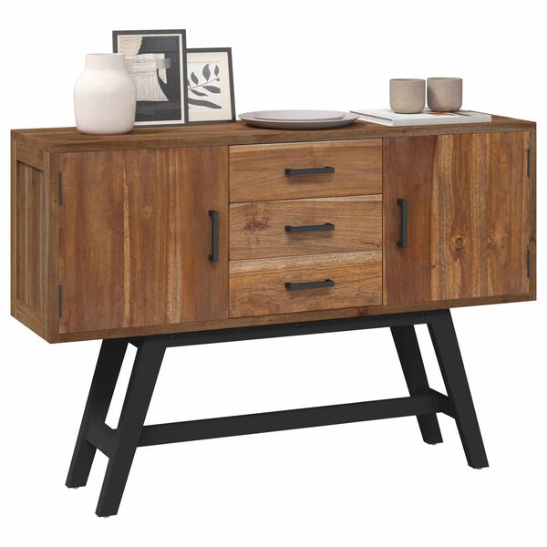 vidaXL Suporte para TV Natural 110 x 30 x 75 cm Madeira de Teca S&oacute;lida