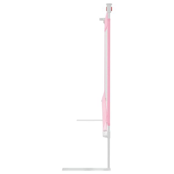 vidaXL Barra de seguran&ccedil;a p/ cama infantil tecido 100x25 cm rosa