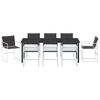 vidaXL Conjunto de Jantar para Jardim 9 pcs Branco Textileno e aço