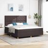 vidaXL Cama Box Spring LED Marrom Escuro 180 x 200 cm tecido