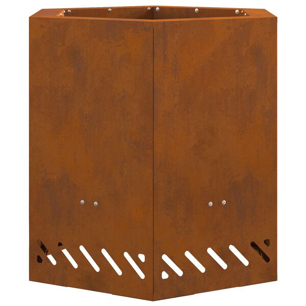 vidaXL Fogueira Sem Fuma&ccedil;a Castanho 48 x 48 x 51 cm A&ccedil;o