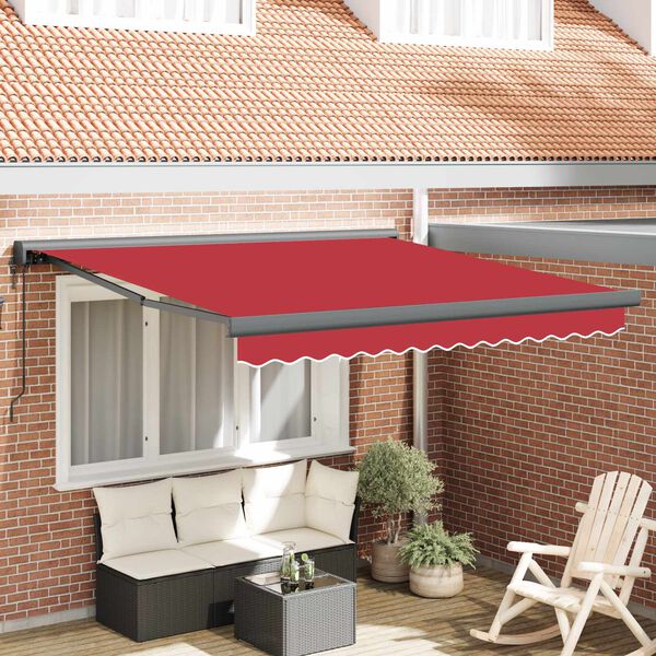 vidaXL Toldo Vermelho 300 x 250 x 165 cm Poli&eacute;ster e Alum&iacute;nio