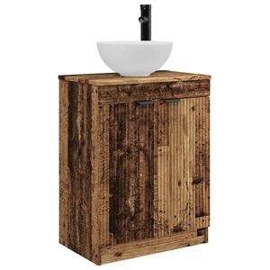 vidaXL Gabinete de banheiro com pia Madeira antiga 54 x 35 x 83 cm