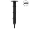 vidaXL Pinos de Pl&aacute;stico 500 pcs Preto &Oslash;3 x 11 cm Pl&aacute;stico