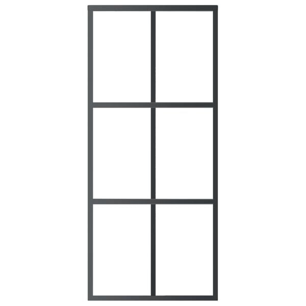 vidaXL Porta deslizante c/ conj. ferragens 90x205cm vidro ESG/alumínio