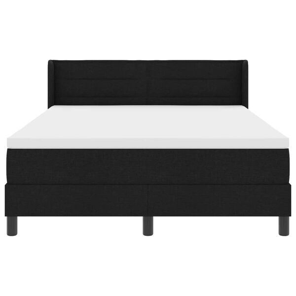 vidaXL Cama Box com colch&atilde;o com cabeceira Preto 200 x 140 cm Poli&eacute;ster