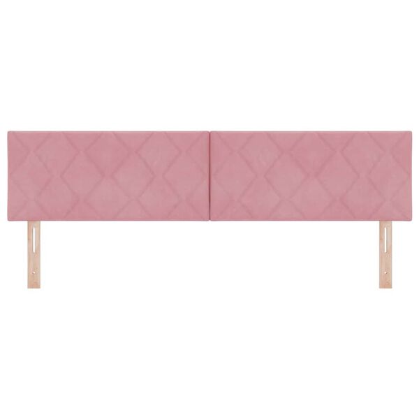 vidaXL Cabeceira com cabeceira Rosa 180 cm Veludo