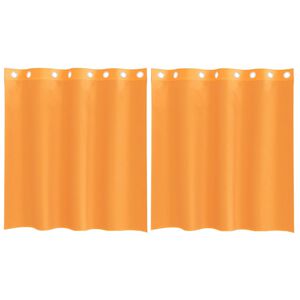 vidaXL Cortinas de voile com ilh&oacute;s 2 pcs laranja 140x140 cm