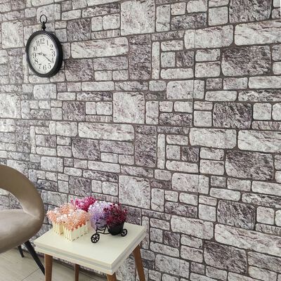 vidaXL Painéis de parede 3D design tijolos cinzentos-claros 10 pcs EPS