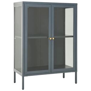 vidaXL Aparador 75x35x105 cm vidro e a&ccedil;o antracite