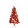 vidaXL &Aacute;rvore Natal artificial pr&eacute;-iluminada c/ bolas PVC vermelho