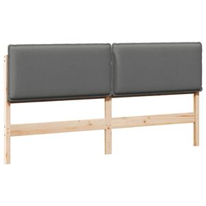 vidaXL Cabeceira estofada Cinza Natural e Claro