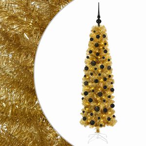 vidaXL &Aacute;rvore de Natal Slim Artificial com Bolas 180 cm 300 LED