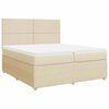 vidaXL Cama com molas/colch&atilde;o 200x200 cm tecido cor creme