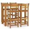 vidaXL 5 pcs conjunto de bar para jardim madeira de ac&aacute;cia maci&ccedil;a